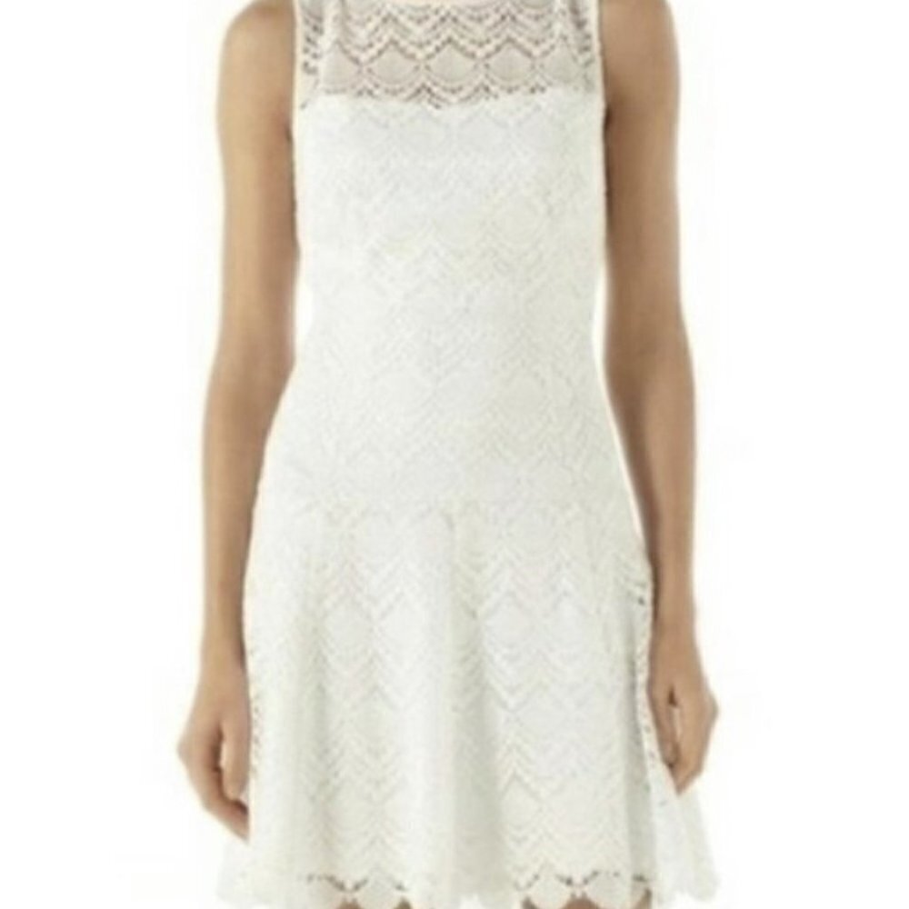 White House Black Market Peak-a-boo Lace Sleeveless Dress